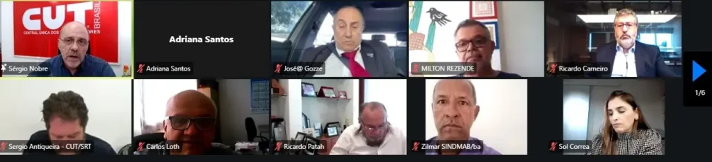 Centrais sindicais realizam reunião virtual para debater os desafios do movimento sindical brasileiro